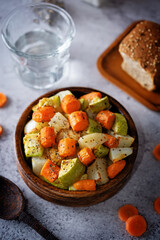 Roasted potato, carrot and zucchini bowl