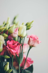 bouquet of pink flowers in a vase