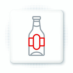 Line Beer bottle icon isolated on white background. Colorful outline concept. Vector