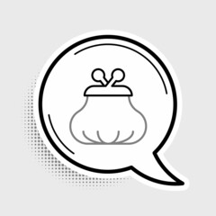 Line Wallet icon isolated on grey background. Purse icon. Cash savings symbol. Colorful outline concept. Vector
