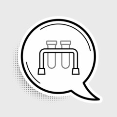 Line Test tube and flask chemical laboratory test icon isolated on grey background. Laboratory glassware sign. Colorful outline concept. Vector