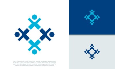 Obraz premium Human Resources Consulting Company, Global Community Logo. Social Networking logo designs. 