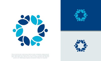 Naklejka na ściany i meble Human Resources Consulting Company, Global Community Logo. Social Networking logo designs. 