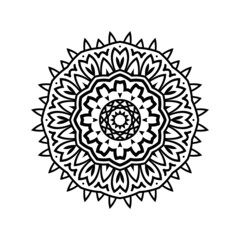 A cute black and white mandala Design