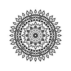 Hand drawn circle style mandala illustration Design