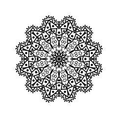 Round lace with damask and arabesque element design