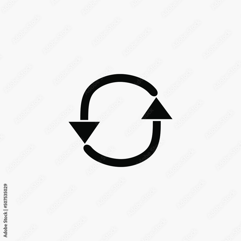 Aufkleber refresh icon in black color. refresh symbol isolated in white background