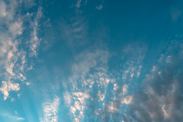 Fototapeta na wymiar Morning clouds in the sky like over Oklahoma.
