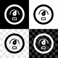 Set Digital speed meter concept icon isolated on black and white, transparent background. Global network high speed connection data rate technology. Vector