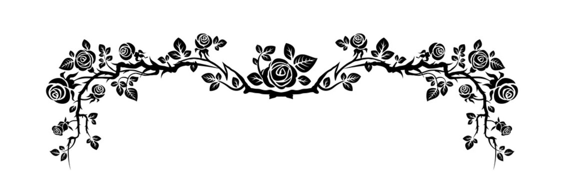 Black divider with roses.