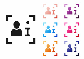 Black Television report icon isolated on white background. TV news. Set icons colorful. Vector