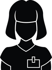 Black and White Illustration Female Woman Girl Medical Practice Medic Medicine Hospital Doctor Dr Nurse Paramedic Emergency Services