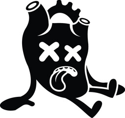 Cartoon Human Heart Dead Death Unhealthy Sad Organ Body Organs Healthy Living Life