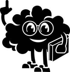 Cartoon Human Brain Smart Training Mind Learning Organ Body Organs Healthy Living Life