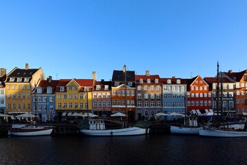 canal with colorful houses in Copenhagen Denmark