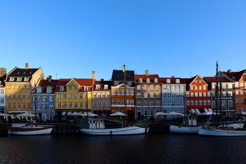 Obraz premium canal with colorful houses in Copenhagen Denmark