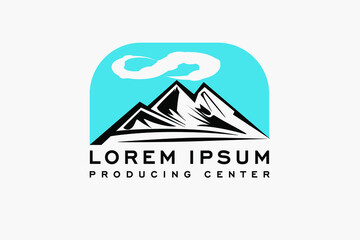 mountain in the form of AM, cloud in the form of infinity. The logo for the production center.