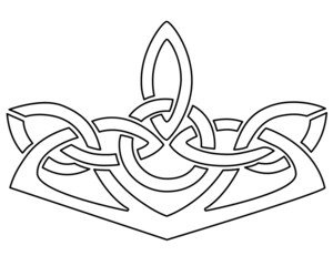 Celtic vector element for ornament - vector linear picture for coloring. Outline. Vignette in Celtic style.