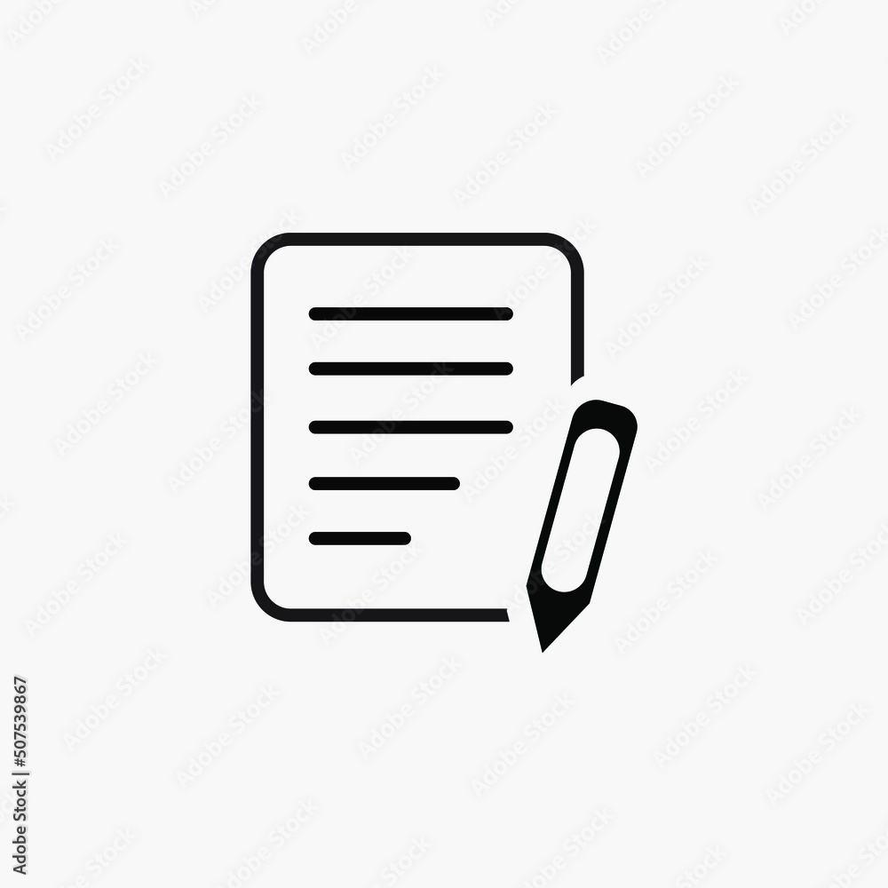 Poster edit document sign icon. edit content button. flat edit web icon on white background. vector