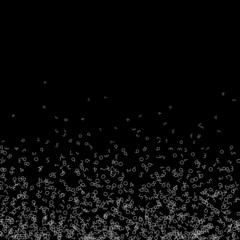 Falling numbers, big data concept. Binary white chaotic flying digits. Remarkable futuristic banner on black background. Digital vector illustration with falling numbers.