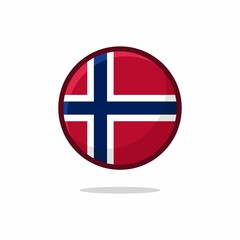Norway Flag Icon. Norway Flag flat style isolated on a white background - stock vector.