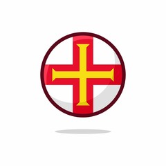 Guernsey Flag Icon. Guernsey Flag flat style isolated on a white background - stock vector.