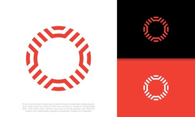 Innovative high tech logo template. Template label for blockchain technology. Technology Logo.