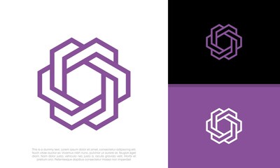 Innovative high tech logo template. Template label for blockchain technology. Technology Logo.