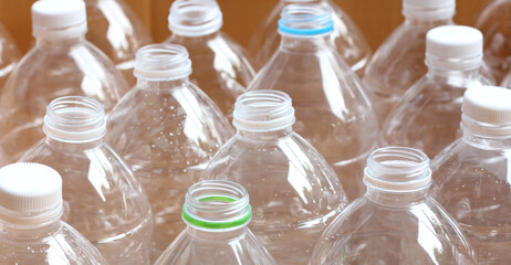 Empty drink bottles. Plastic waste