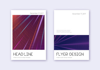 Minimal cover design template set. Violet abstract