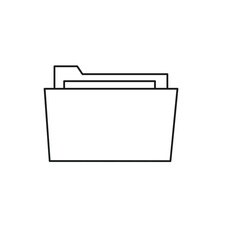 Outline document folder icon vector illustration