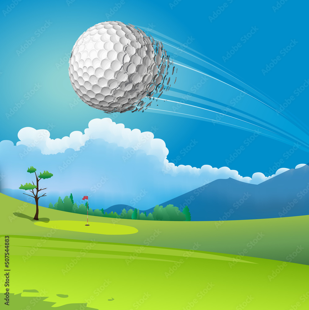 Poster broken golf ball