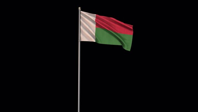 Madagascar flag, 4k video background is transparent