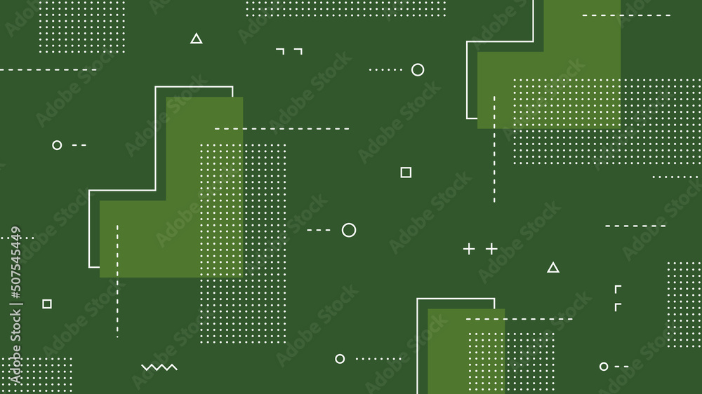 Poster modern abstract background with retro memphis elements and pastel green color
