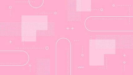 Modern Abstract Background with Retro Memphis Elements and Pastel Pink Color