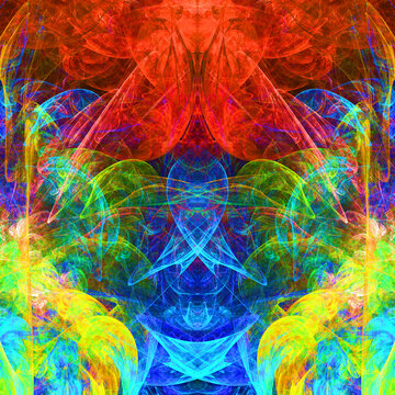 Imagen de arte imaginario digital compuesta de trazos finos intercalados sobre fondo oscuro en un todo sim&eacute;trico que simula ser el interior de una m&aacute;quina biol&oacute;gica extraterrestre.