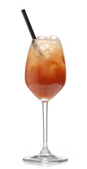 glass of plum juice cocktail