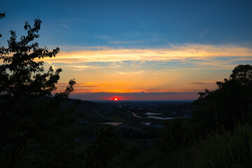 sunset in the mountains