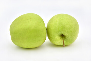 Green apple on white background