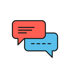 Chat speech bubble thin line icon. Color