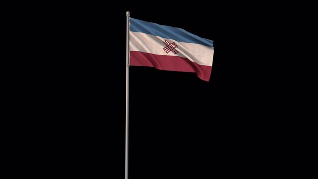 Mari El flag, 4k video background is transparent