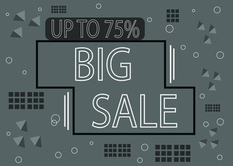 Big sale 75% off template special offer. 75 percent in white.
