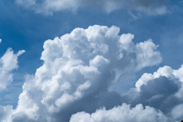 Naklejka na ściany i meble Cumulonimbus cloud and blue sky in Fukuoka city, JAPAN.