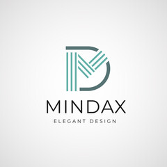 Arsitek logo with initials MD elegant design, logo creative design template.