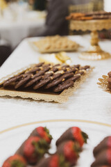 cookies on a golden tray