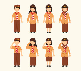 set of Indonesian scout