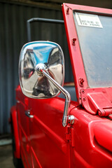 Fototapeta premium close up shot of antique red car