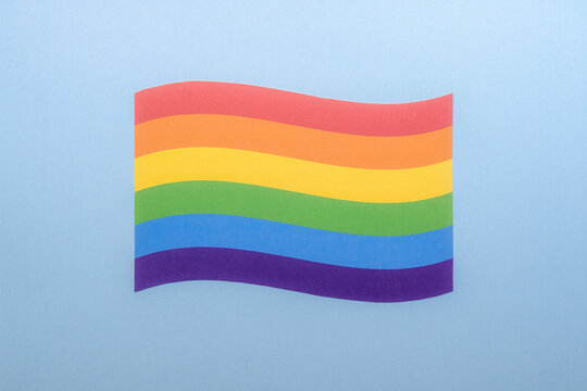 lgbt gay flag with blue background