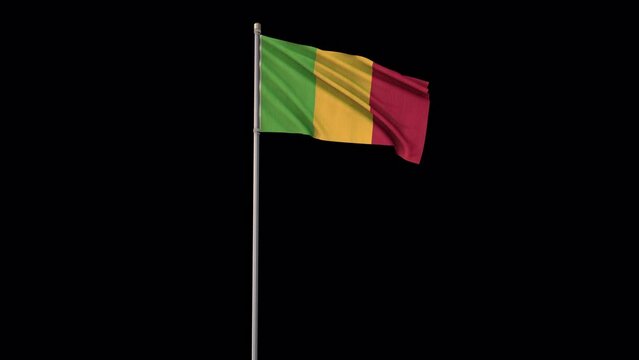 Mali flag, 4k video background is transparent