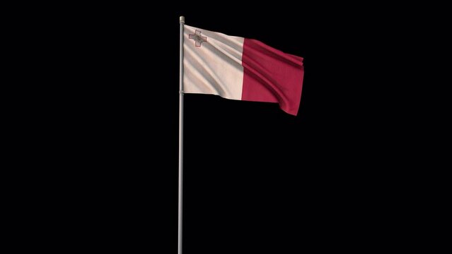 Malta flag, 4k video background is transparent